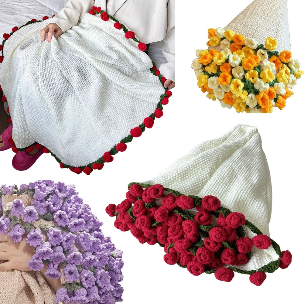 Crochet Rose Bouquet Blanket