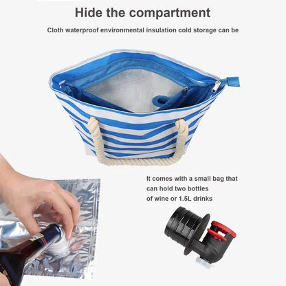 Insulated Tote Bag with Drink Dispenser